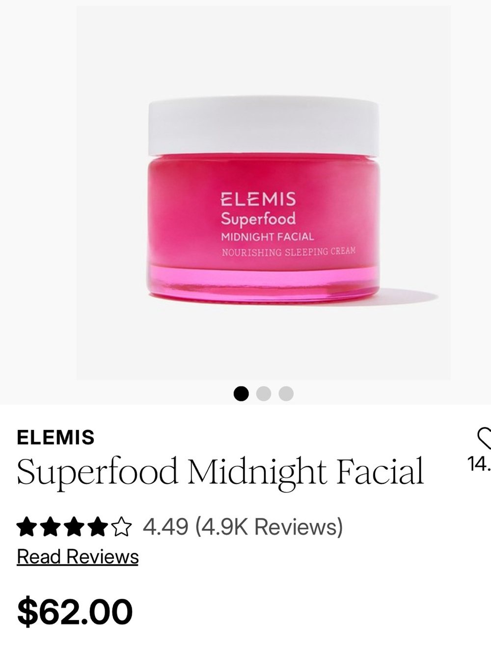 ELEMIS Superfood Midnight Facial Cream